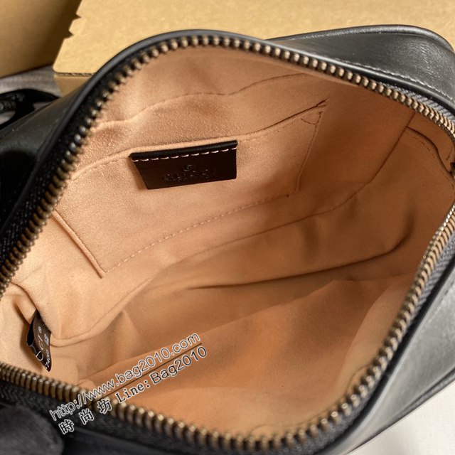 Gucci新款包包 古馳Marmont系列黑色女包 Gucci正品原廠皮相機包 448065  ydg3128